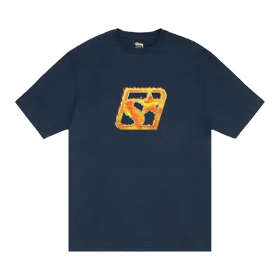 Pre-owned Stussy Blaze Tee 'navy' | Blue | Men's Size L