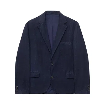 Pre-owned Stussy Blazer Textured Linen 'navy' | Blue | Men's Size M