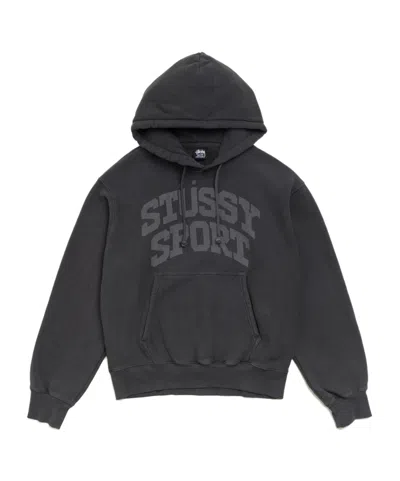 Stussy Block Sport Hoodie Garment Dyed In Animal Print