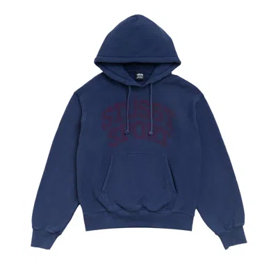 Pre-owned Stussy Block Sport Hoodie Garment Dyed 'midnight' | Blue | Men's Size M