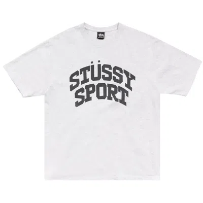 Pre-owned Stussy Block Sport Tee 'ash Heather' | Grey | Men's Size Xl