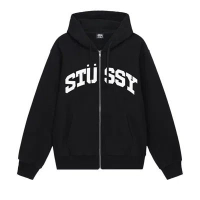 Pre-owned Stussy Block Sport Zip Hoodie 'black'
