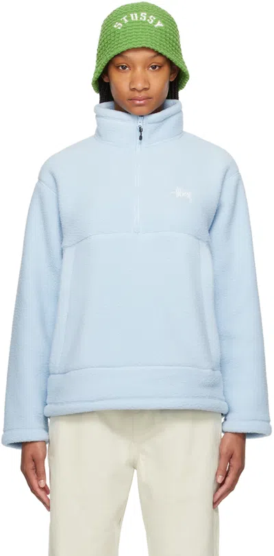 Stussy Blue Half-zip Sweatshirt