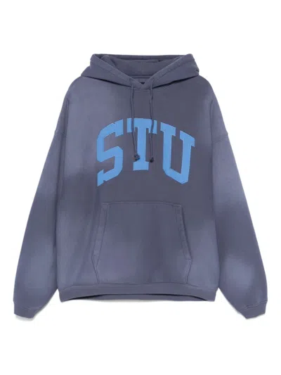 Stussy Blue Logo Print Hoodie