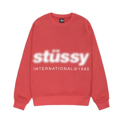Pre-owned Stussy Blur Crew 'pepper' In Red
