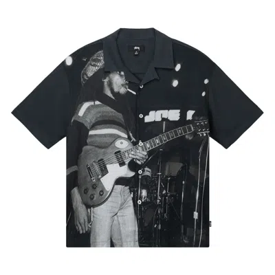 Pre-owned Stussy Bob Marley Open Collar Shirt 'black'