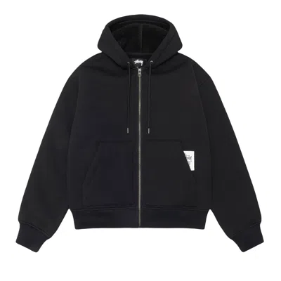 Pre-owned Stussy Bonded Sherpa Hoodie 'black' | Men's Size Xl