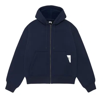 Pre-owned Stussy Bonded Sherpa Hoodie 'blue' | Men's Size Xl