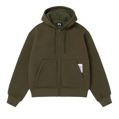 Pre-owned Stussy Bonded Sherpa Hoodie 'green' | Men's Size S