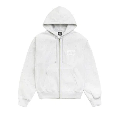 Pre-owned Stussy Box Crown Zip Hoodie 'ash Heather' | Grey | Men's Size Xl In Gray