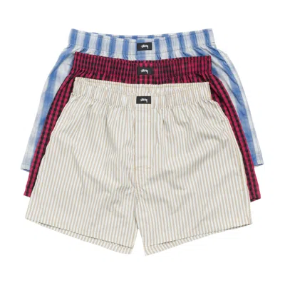 Pre-owned Stussy Boxer Shorts 3 Pack 'multi' | Multi-color | Men's Size Xl In Multicolor