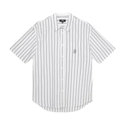 Pre-owned Stussy Boxy Striped Short-sleeve Shirt 'off White Stripes' In Multi-color