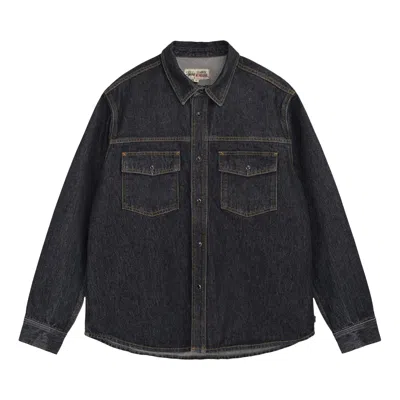 Pre-owned Stussy Boxy Western Denim Shirt 'washed Black'