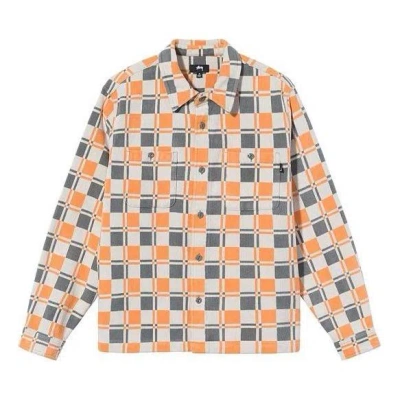 Stussy Brent Plaid L/s Shirt 'tan' In Multi