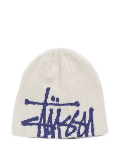 Stussy Brushed Out Basic Beanie Hat In Neutral