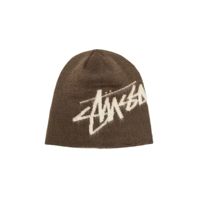 Pre-owned Stussy Brushed Out Stock Skullcap 'brown'
