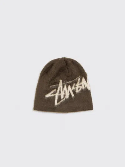 Stussy Brushed Out Stock Skullcap In Brown