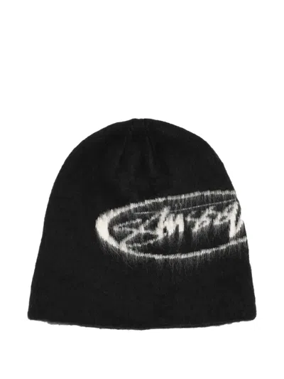 Stussy Brushed Oval Skullcap Beanie Hat In Black
