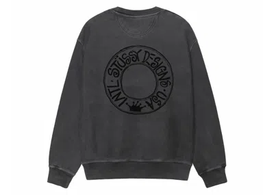 Pre-owned Stussy Buana Pigment Dyed Crew In Black