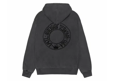 Pre-owned Stussy Buana Pigment Dyed Hoodie In Black