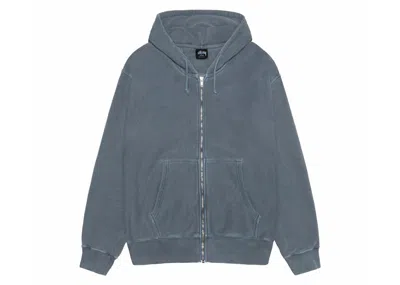 Pre-owned Stussy Buana Pigment Dyed Zip Hoodie In Navy Blue
