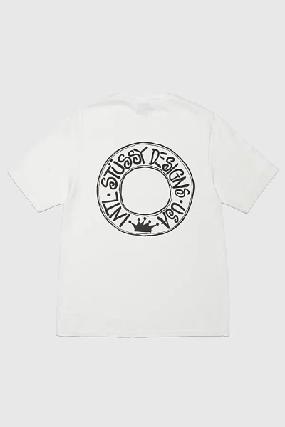 Stussy Buana Tee Pigment Dyed Graphic T-shirt Top In Ivory, Men's At Urban Outfitters In White