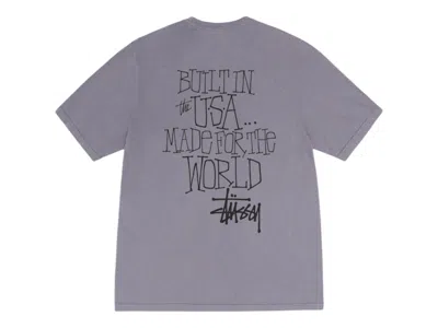 Pre-owned Stussy Built In Usa Pigment Dyed Tee Shirt In Shark