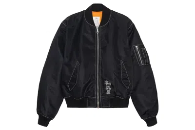 Pre-owned Stussy Built Reversible Bomber Jacket Black