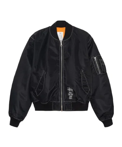 Stussy Built Reversible Bomber Jacket In Black