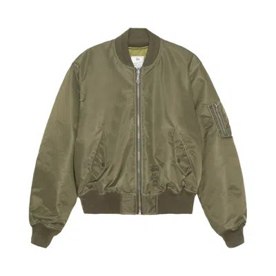 Pre-owned Stussy Built Reversible Bomber Jacket 'olive' In Green
