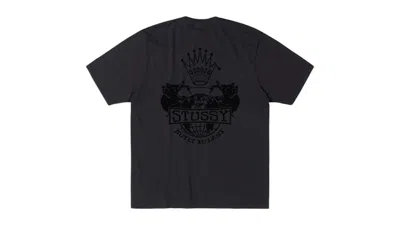 Pre-owned Stussy Built To Last Pigment Dyed Tee Shirt In Faded Black