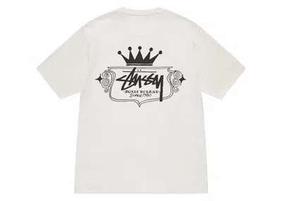 Pre-owned Stussy Built To Last Pigment Dyed Tee Shirt In Natural