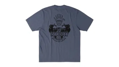 Pre-owned Stussy Built To Last Pigment Dyed Tee Shirt In Navy Blue