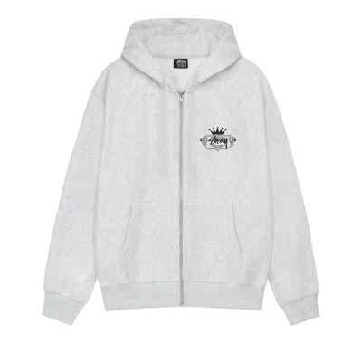 Pre-owned Stussy Built To Last Zip Hoodie 'ash Heather' In Grey