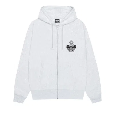 Pre-owned Stussy Built To Last Zip Hoodie 'ash Heather' | Grey | Men's Size L In Gray