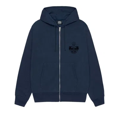 Pre-owned Stussy Built To Last Zip Hoodie 'navy' | Blue | Men's Size M