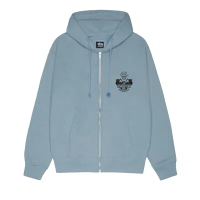 Pre-owned Stussy Built To Last Zip Hoodie 'slate' | Blue | Men's Size L
