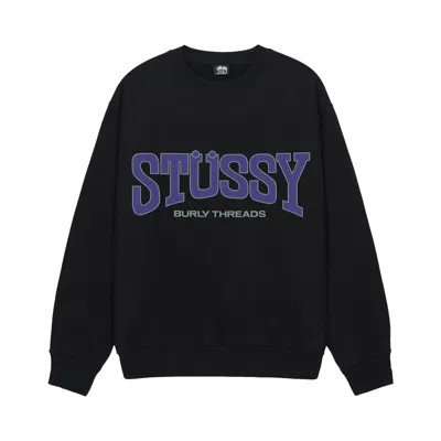 Pre-owned Stussy Burly Threads Crew 'black'