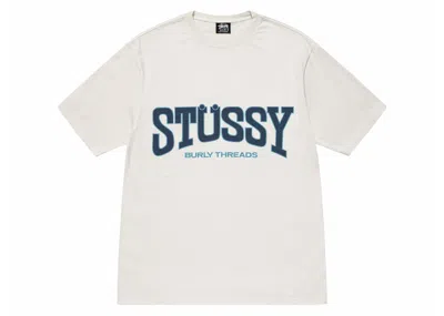 Pre-owned Stussy Burly Threads Pigment Dyed Tee Shirt In Natural