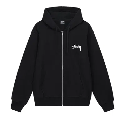Pre-owned Stussy Burning Stock Zip Hoodie 'black'