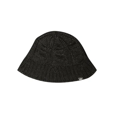 Pre-owned Stussy Cable Knit Bucket Hat 'black' | Men's Size L/xl