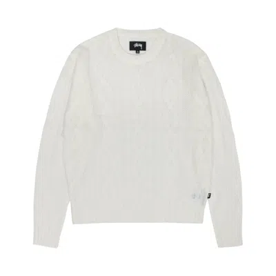 Pre-owned Stussy Cable Loose Knit Sweater 'ivory' In White