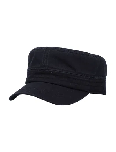 Stussy Cadet Helvetica Logo Cap In Black