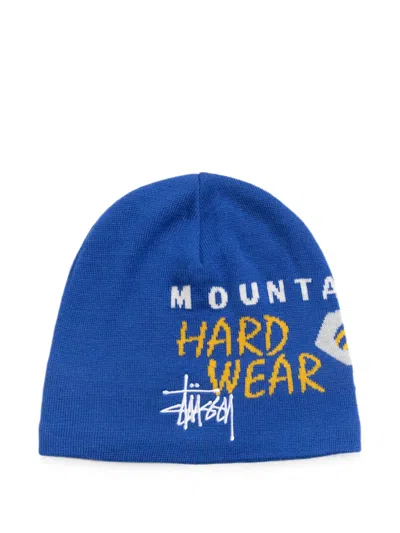 Stussy Caelum Logo-intarsia Hat In Blue