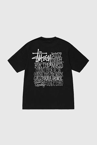 Stussy California Grown Tee Pigment Dyed In Black, Men's At Urban Outfitters