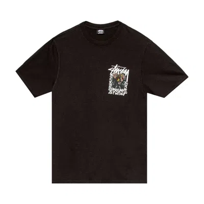 Pre-owned Stussy Camellias Pigment Dyed Tee 'black'