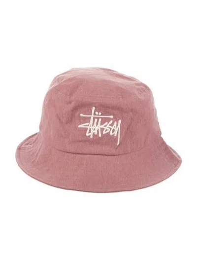 Pre-owned Stussy Canvas Bucket Hat In Pink