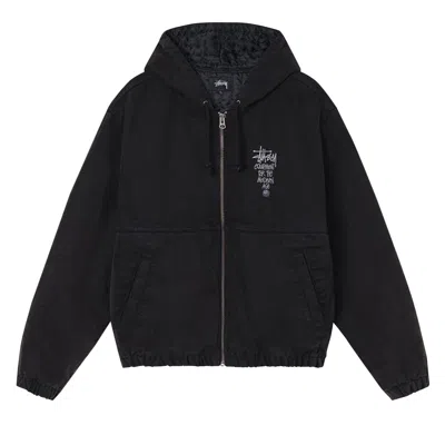 Pre-owned Stussy Canvas Insulated Work Jacket 'black'