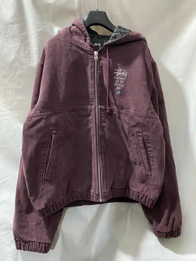 Pre-owned Stussy Canvas Insulated Work Jacket Eight Ball In Multi