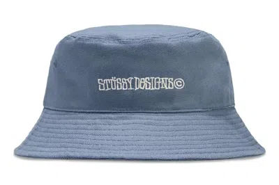 Pre-owned Stussy Canvas Wide Brim Bucket Hat Light Blue